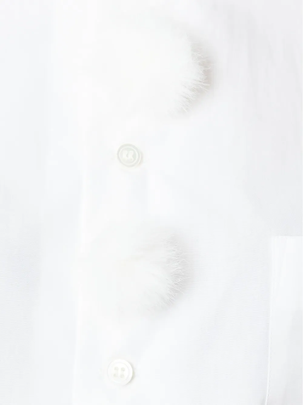 Comme Des Garcons Girl Pom Pom Button Shirt In White