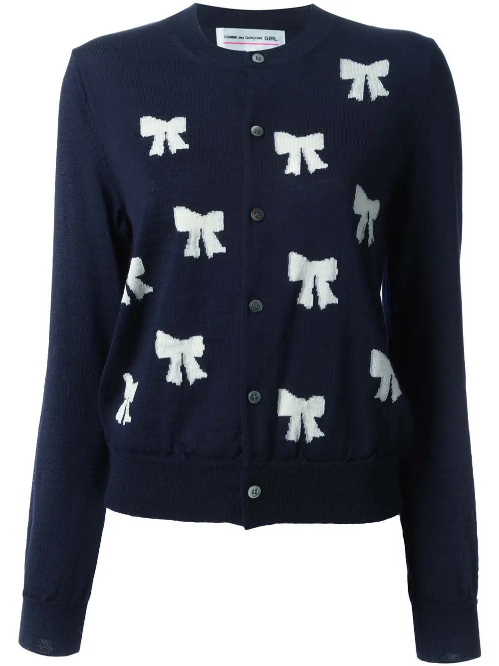 Comme Des Garçons Girl Cardigan mit Schleifenmuster - Blau
