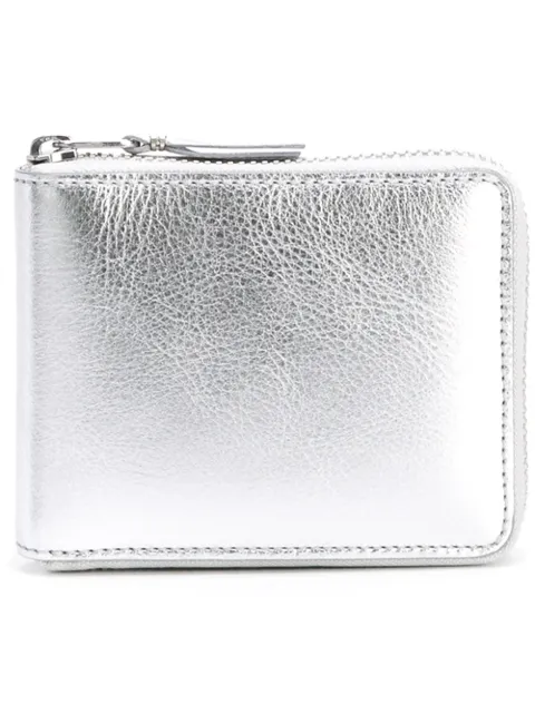 Comme Des Garçons Wallet metallic zip wallet 