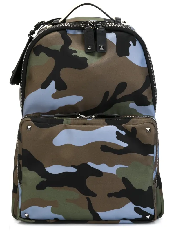 VALENTINO ブラック 迷彩柄 リュック