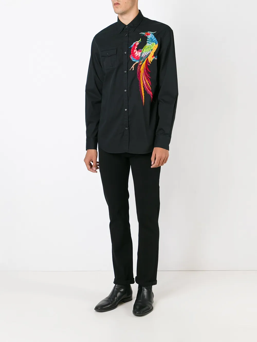 DSQUARED2 embroidered shirt Zwart