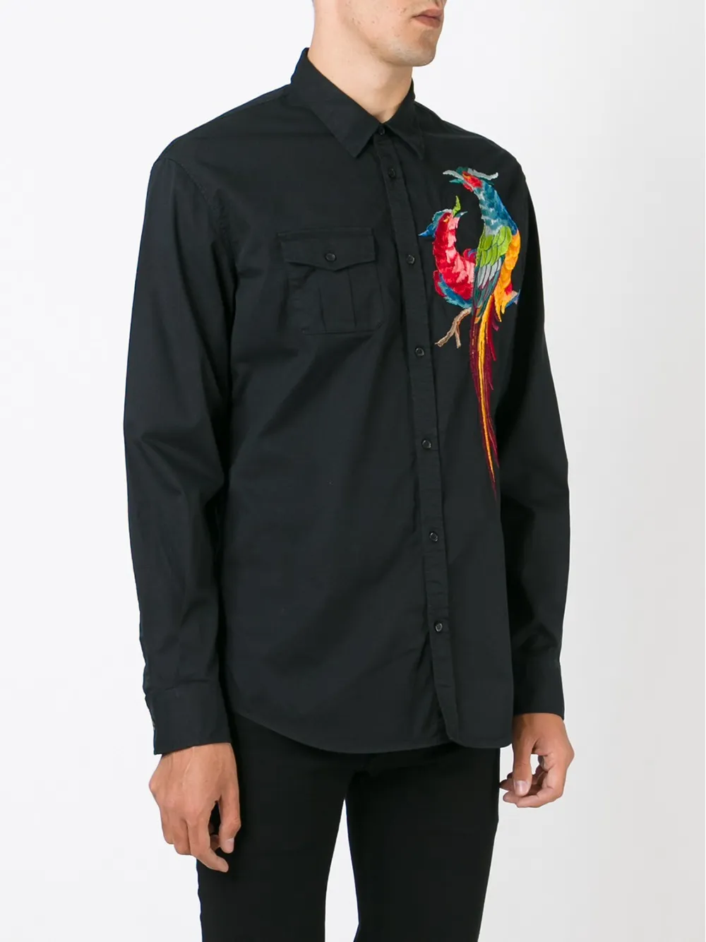 DSQUARED2 embroidered shirt Zwart