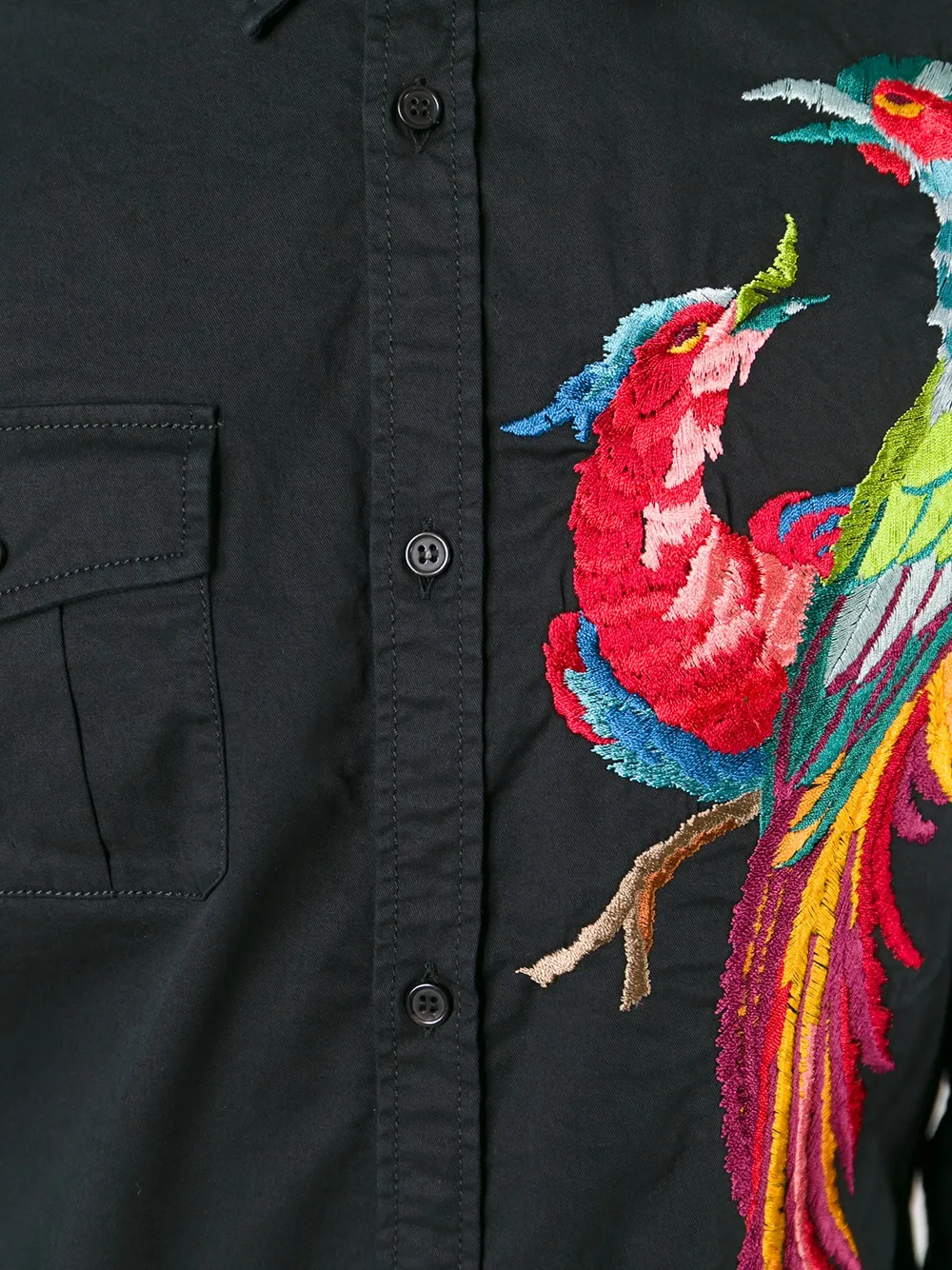 DSQUARED2 embroidered shirt Zwart