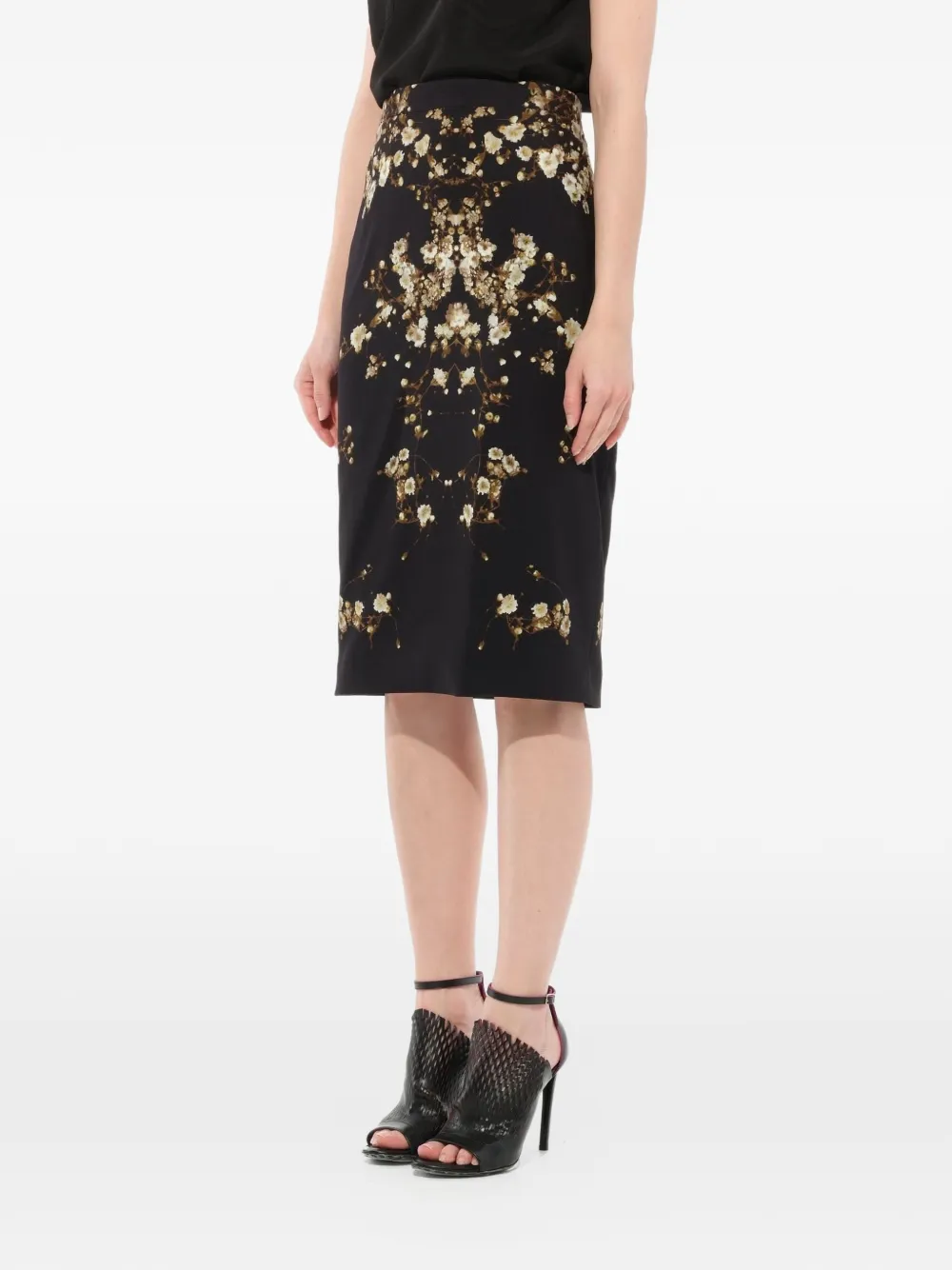  Givenchy Rock Mit Gipskraut Print   Schwarz 