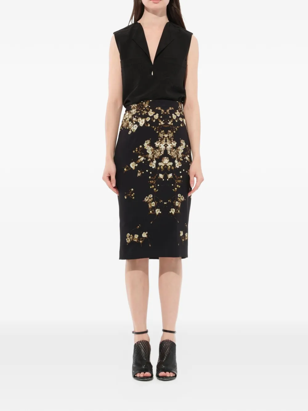  Givenchy Rock Mit Gipskraut Print   Schwarz 