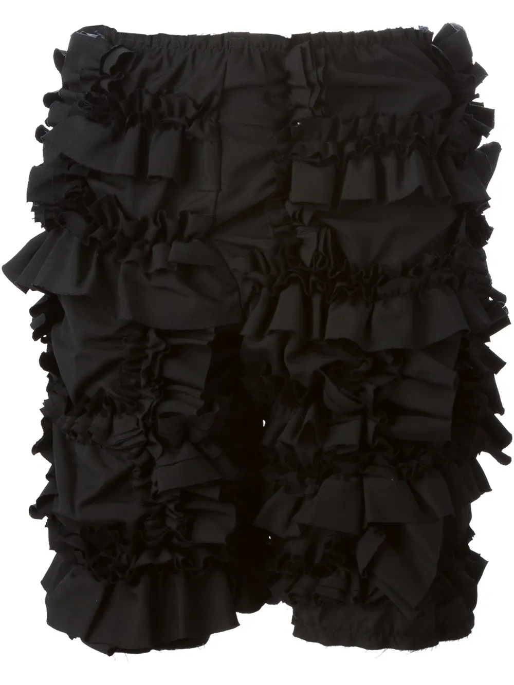 Comme Des Garçons Ruffled Shorts In Black