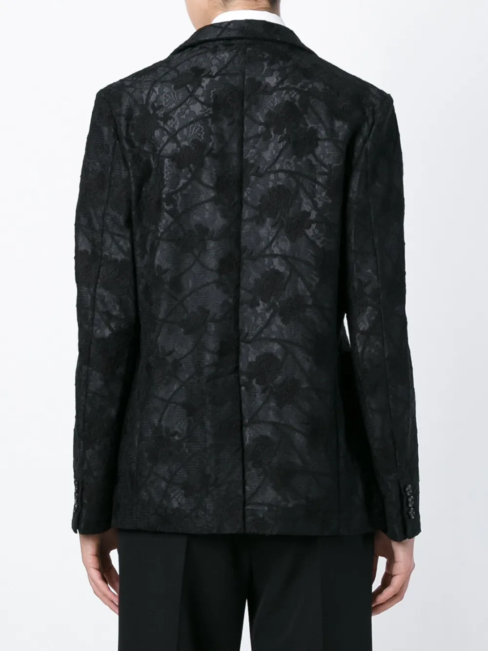 Comme Des Garçons Lace Embroidered Jacket In Black