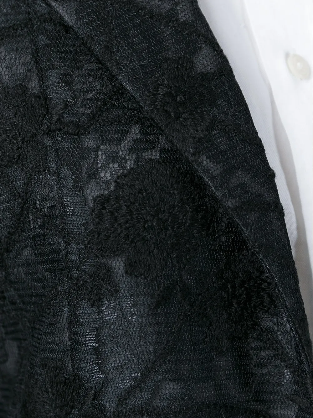 Comme Des Garçons Lace Embroidered Jacket In Black