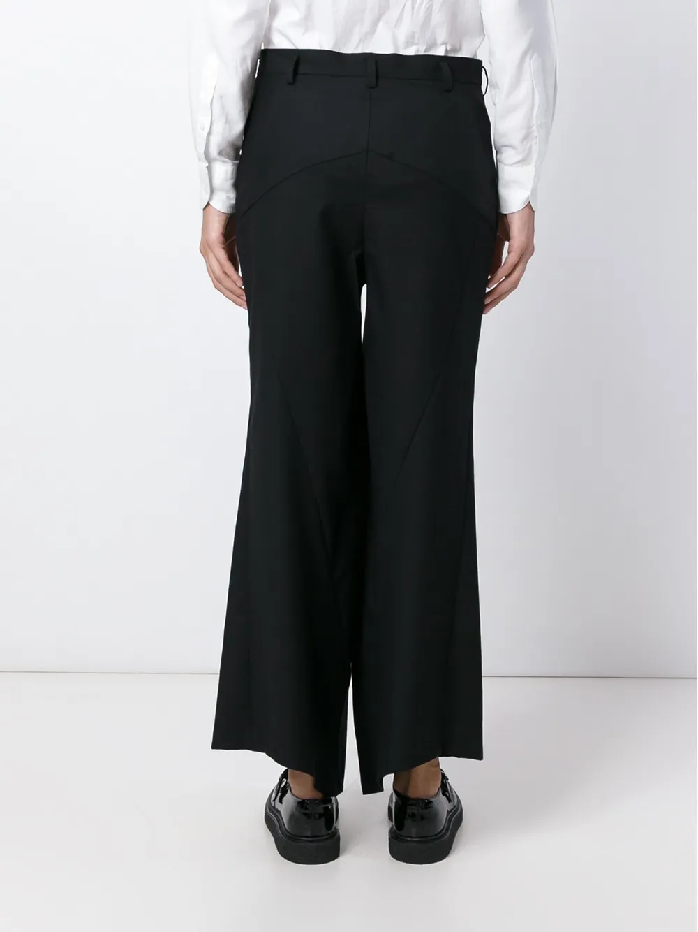 Junya Watanabe Wide Leg Crepe Trousers In Black