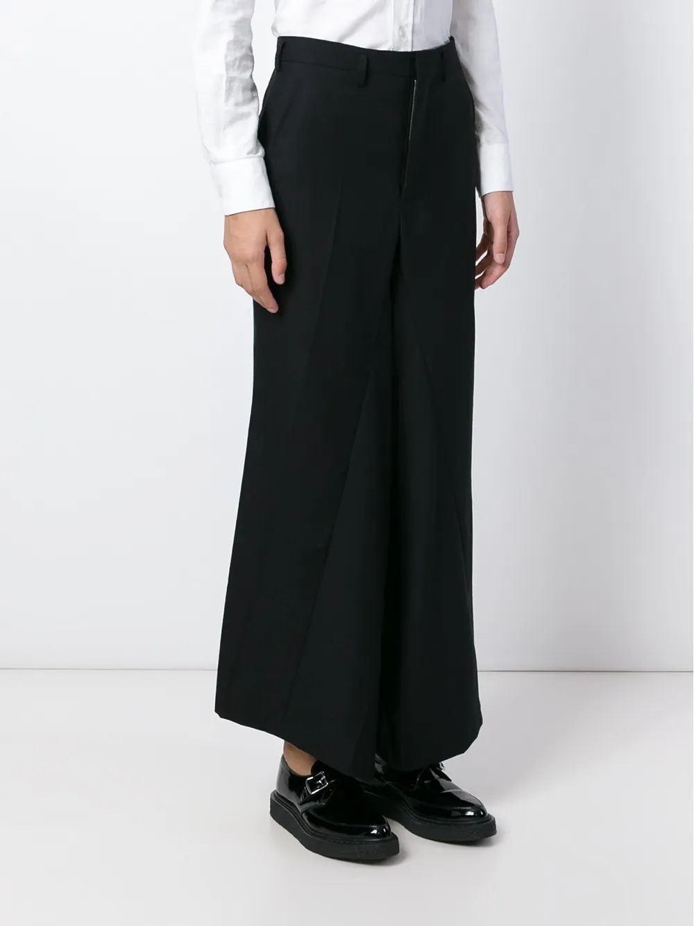 Junya Watanabe Wide Leg Crepe Trousers In Black