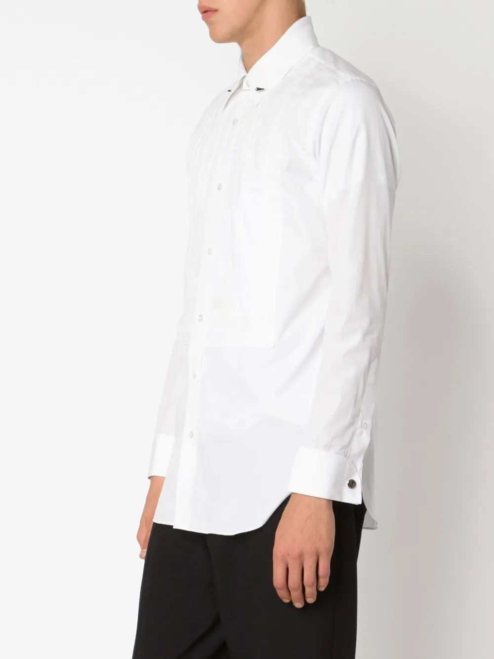 Junya Watanabe MAN pleated chest detail shirt Wit