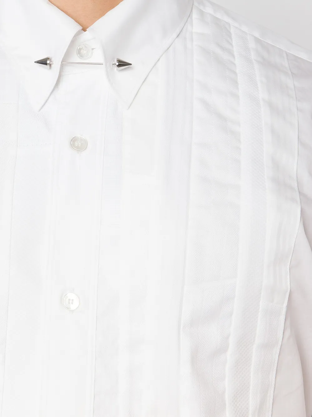 Junya Watanabe MAN pleated chest detail shirt Wit