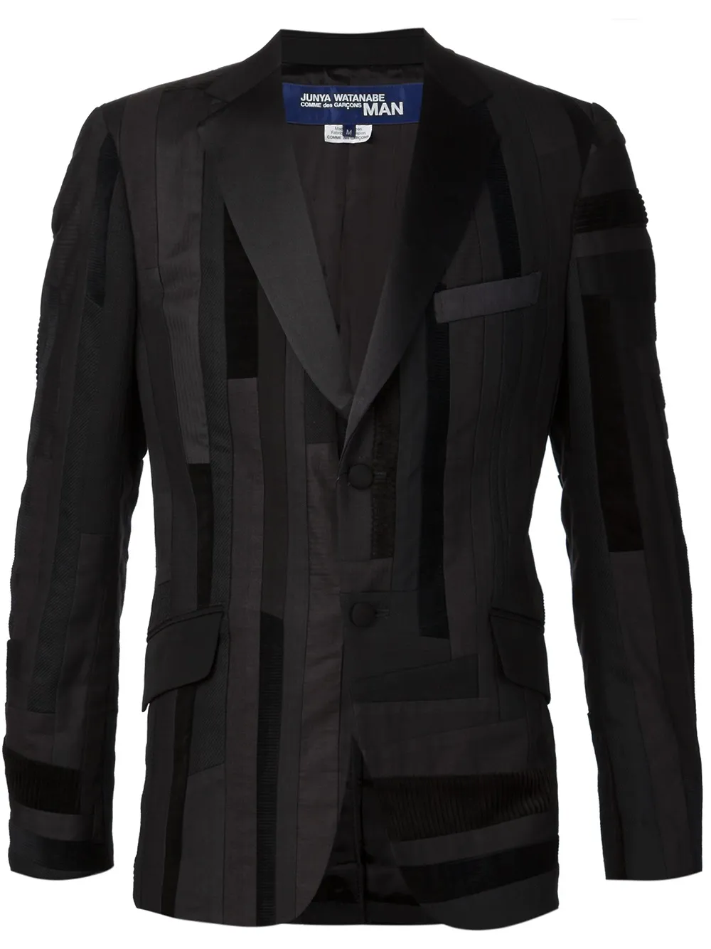 Junya Watanabe MAN stripped patchwork blazer | Black | Image 1