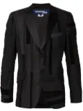 Junya Watanabe MAN stripped patchwork blazer - Black