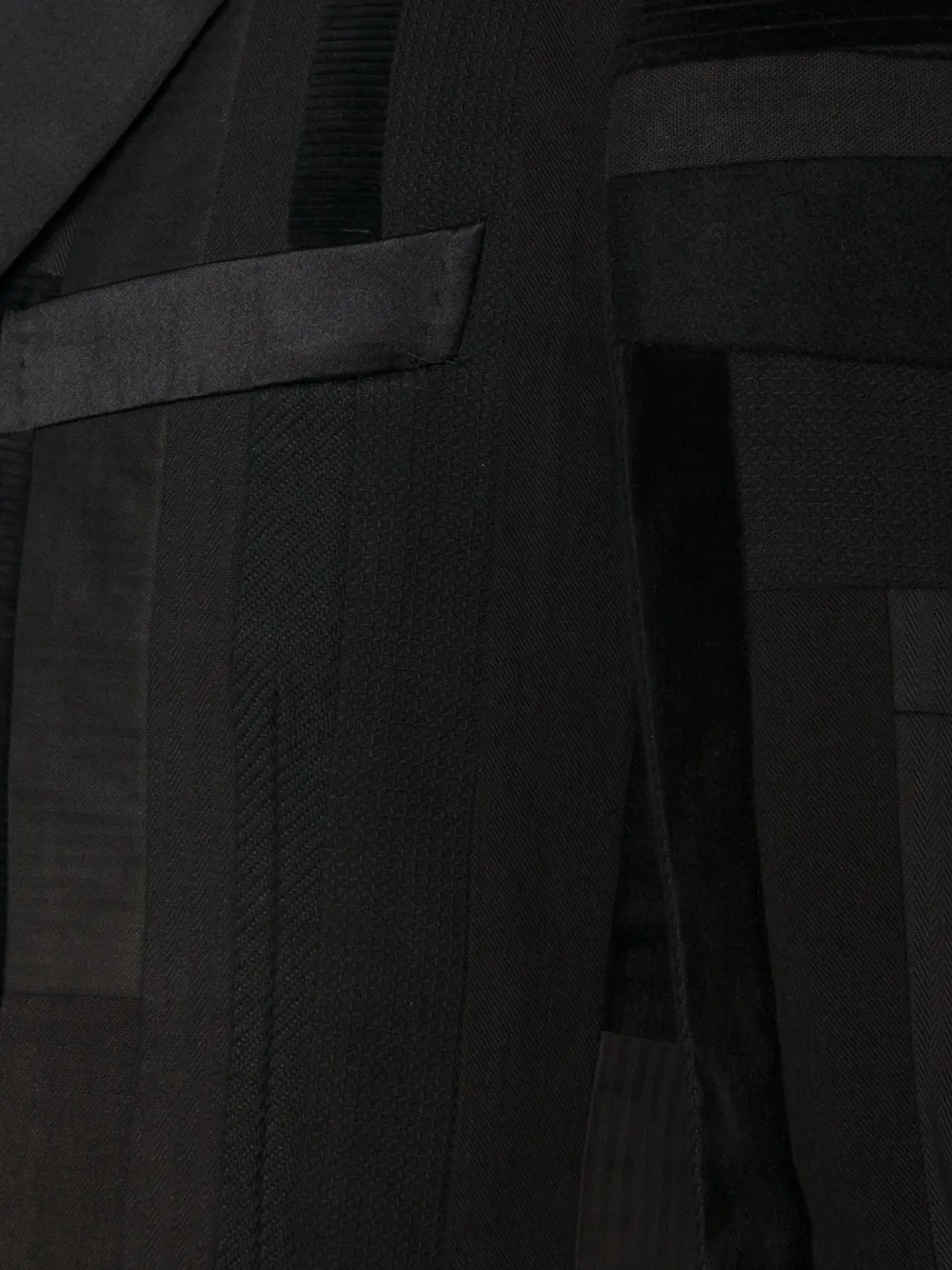 Junya Watanabe Stripped Patchwork Blazer In Black