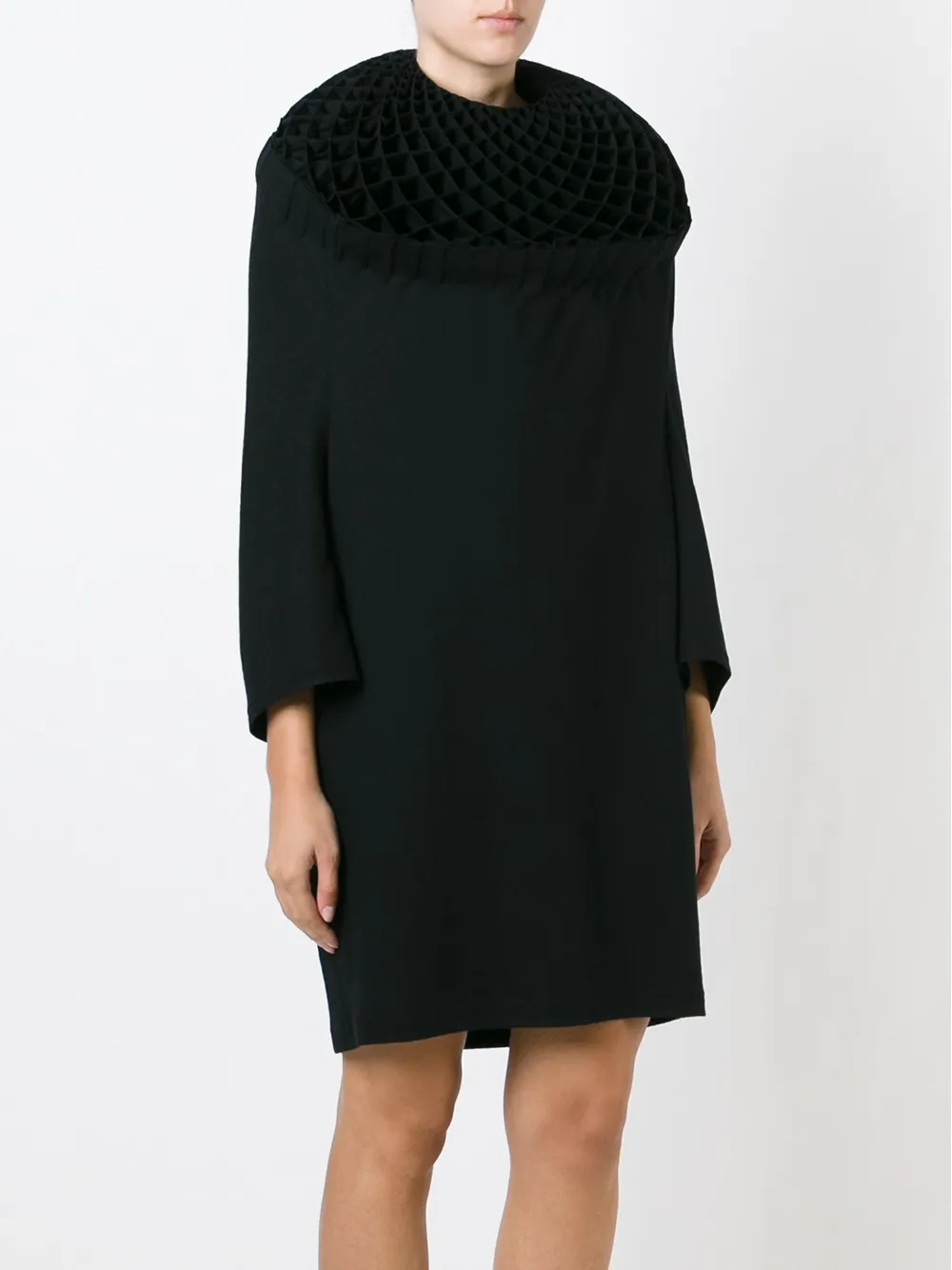 Junya Watanabe Ruff-collar Midi Dress In Black