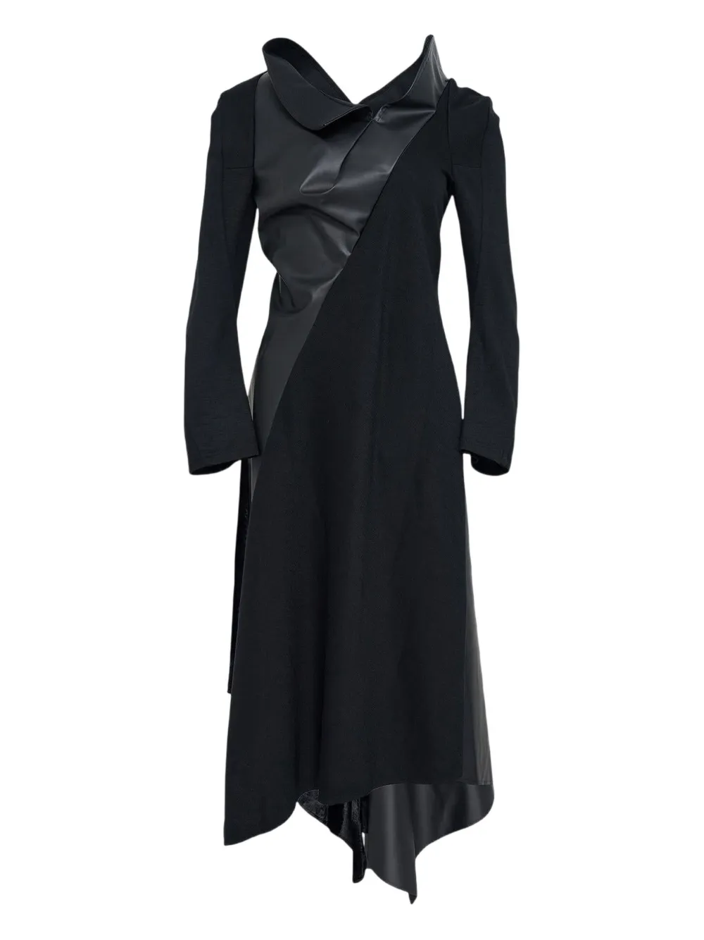 Junya Watanabe Ruff-collar Midi Dress In Black