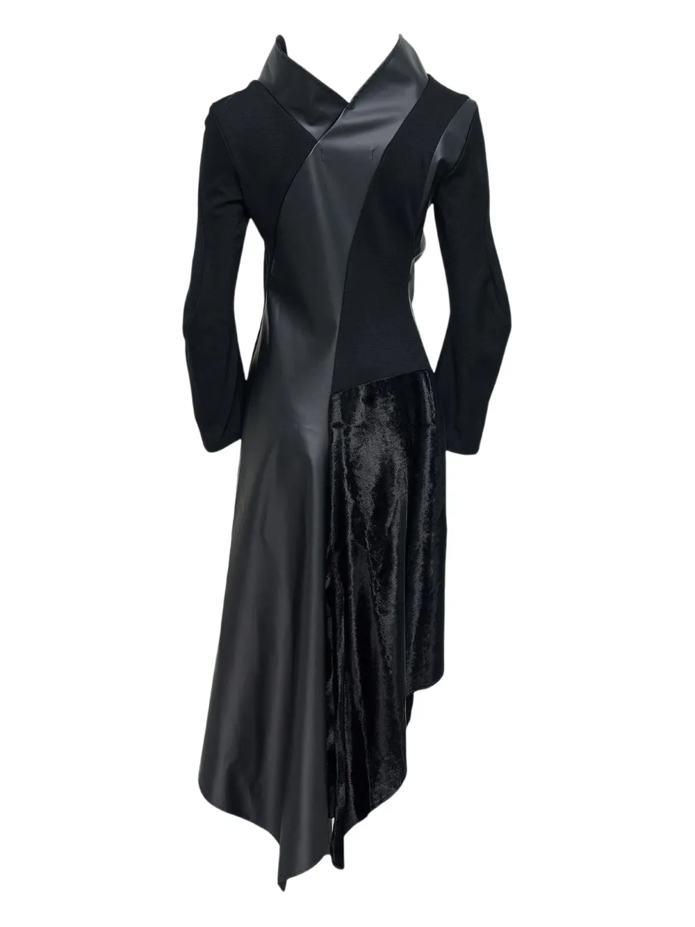 Junya Watanabe ruff collar dress - Zwart