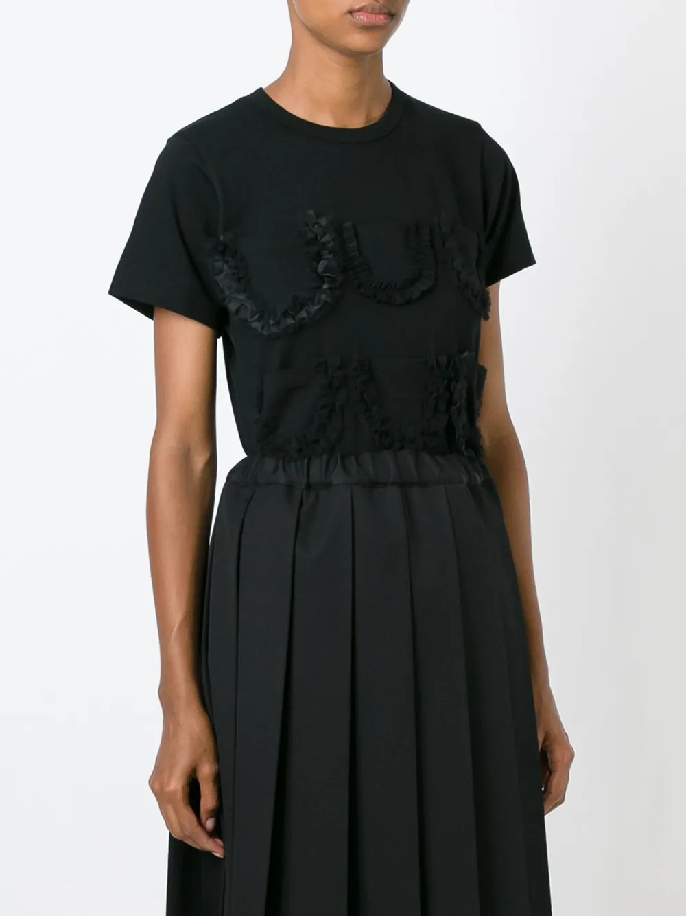 Comme Des Garçons straight pleated skirt Zwart