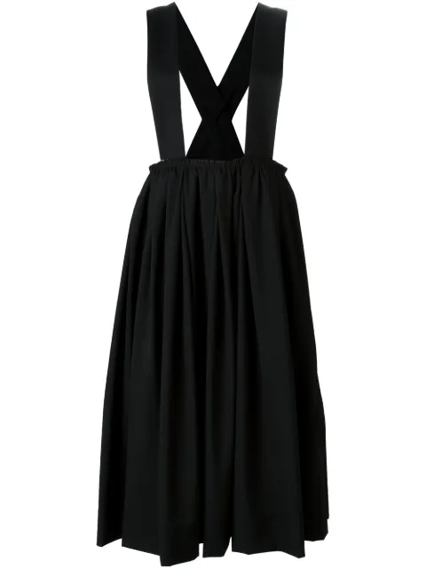 Comme Des Garçons suspenders pleated skirt