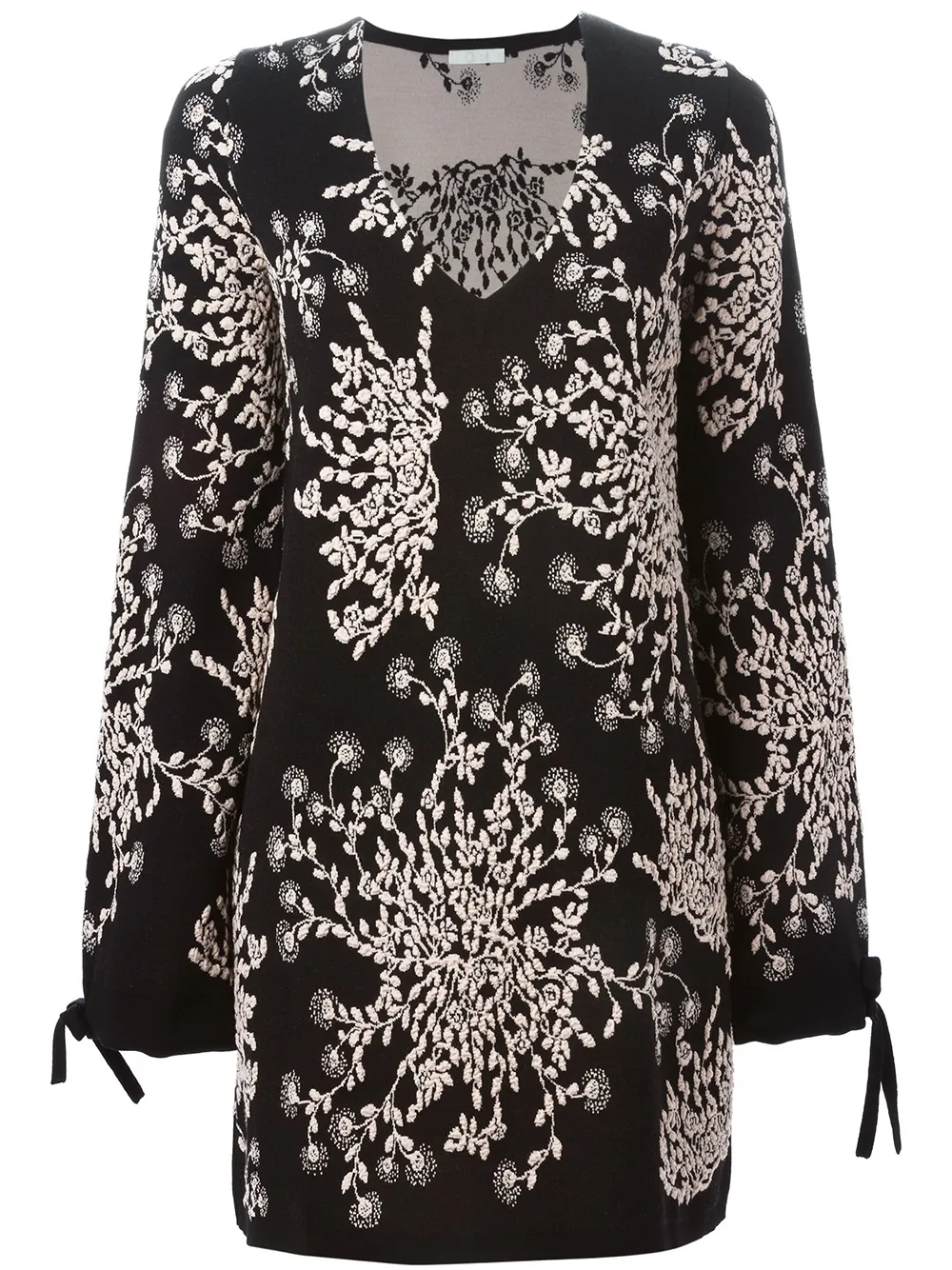 Chloé Kleid mit Blumenstickerei - Schwarz