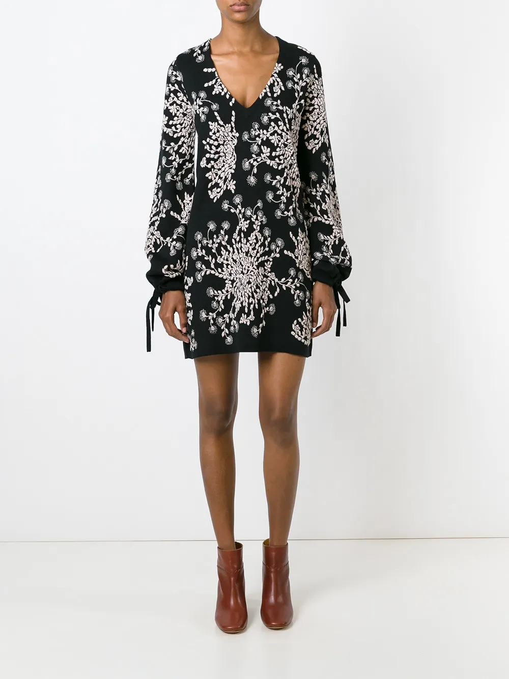 Chloé floral knit dress Zwart