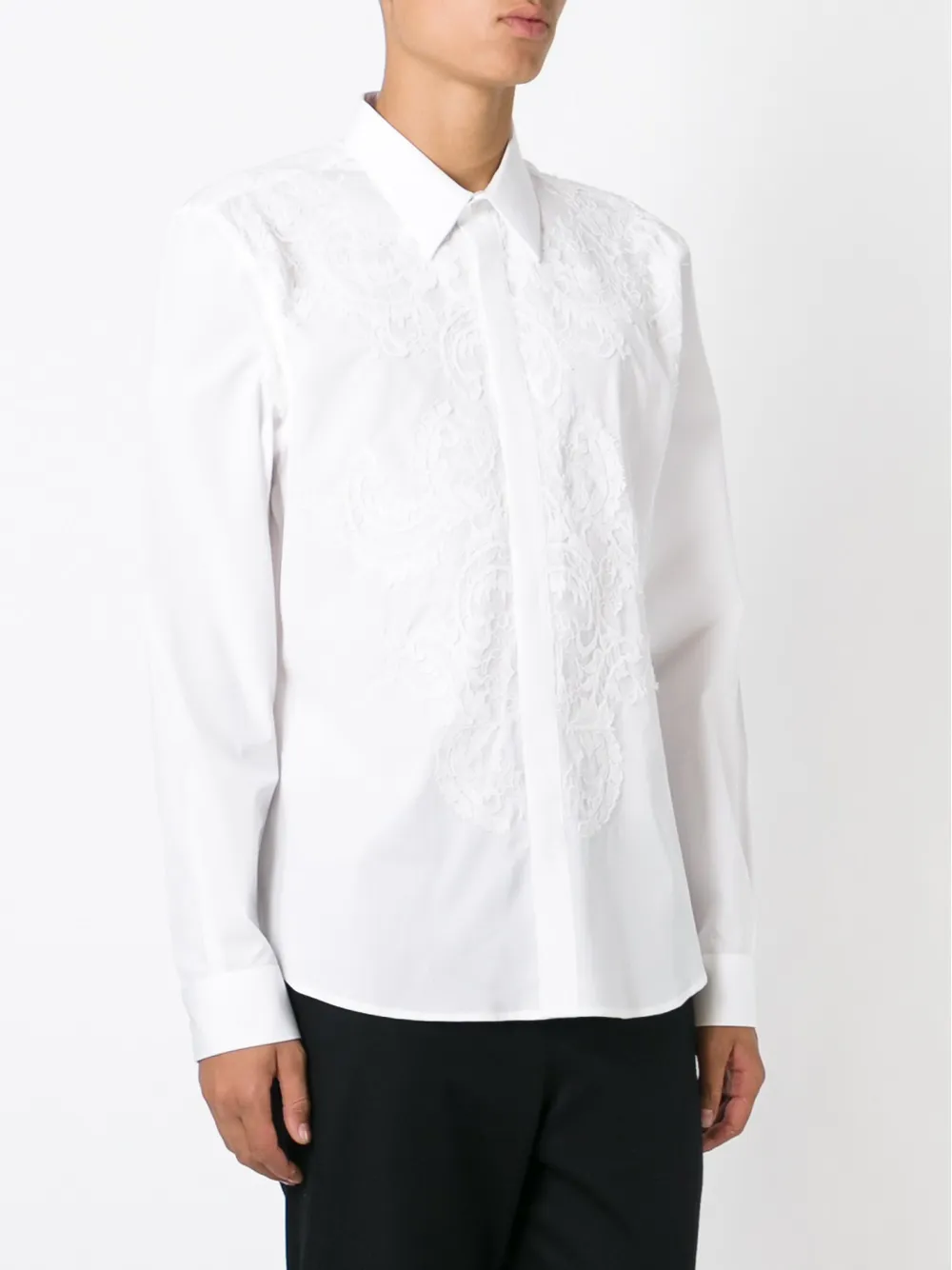  Givenchy Hemd Mit Makramee Spitze   Weiß 