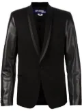 Junya Watanabe MAN leather sleeve tuxedo blazer - Black