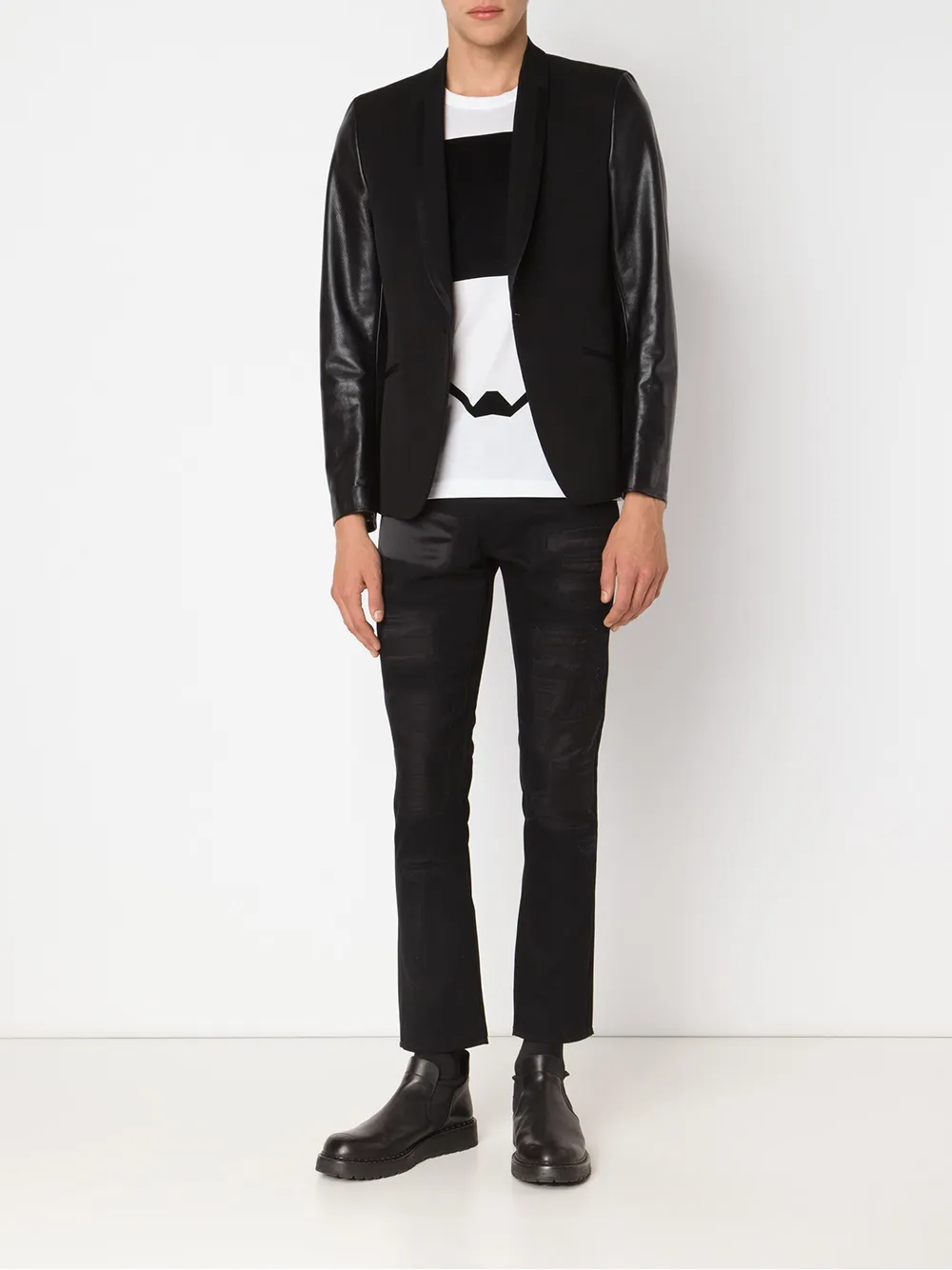 Junya Watanabe MAN leather sleeve tuxedo blazer | Suit & Dinner Jackets | Image 2