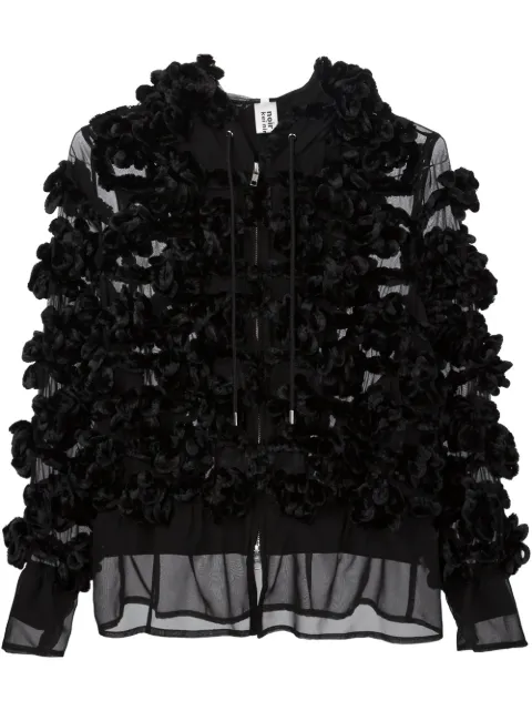 Noir Kei Ninomiya appliqué sheer hooded jacket