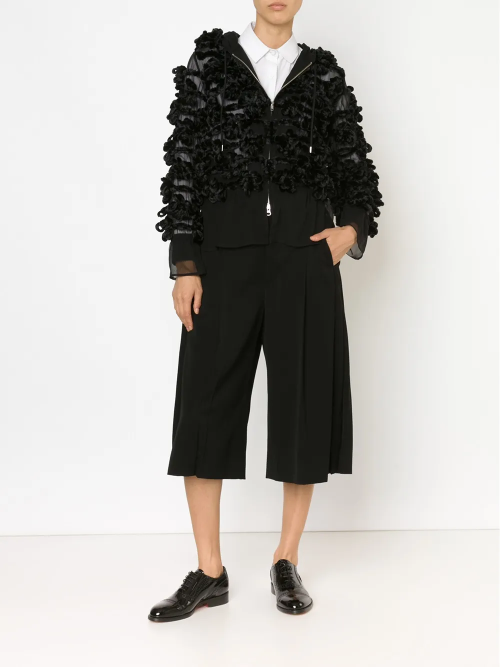 Noir Kei Ninomiya appliqué sheer hooded jacket | Varsity Jackets | Image 2