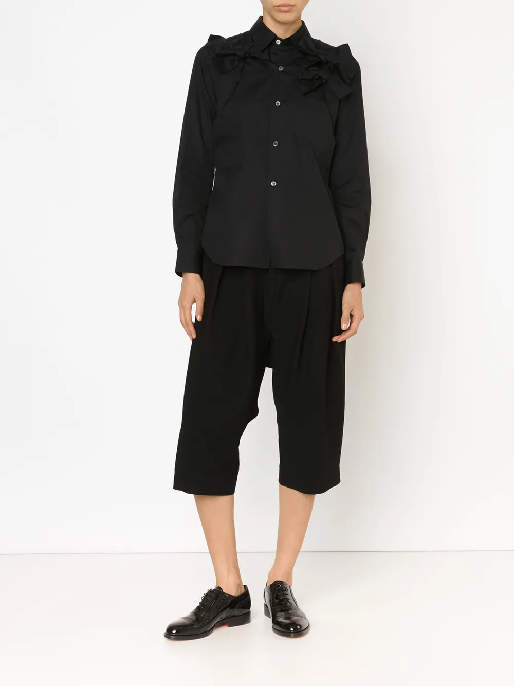 Comme Des Garçons bow detail shirt - Zwart