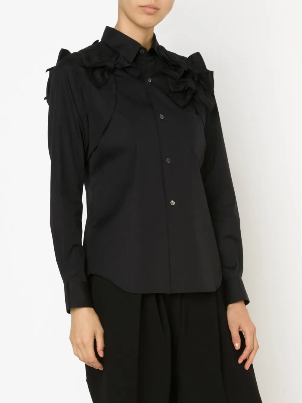 Comme Des Garçons bow detail shirt Zwart