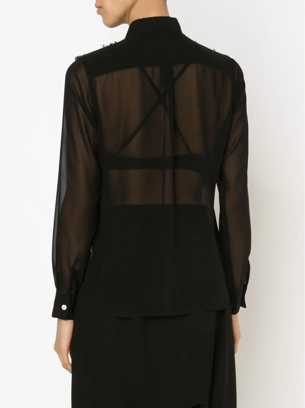 Comme Des Garçons Ruffle Detail Shirt In Black