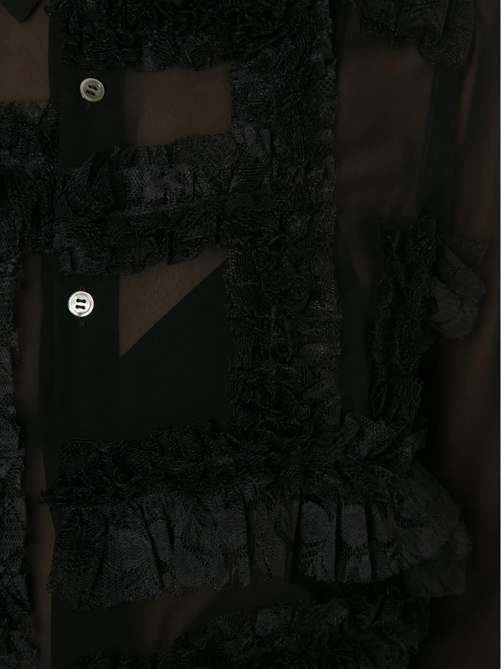 Comme Des Garçons Ruffle Detail Shirt In Black