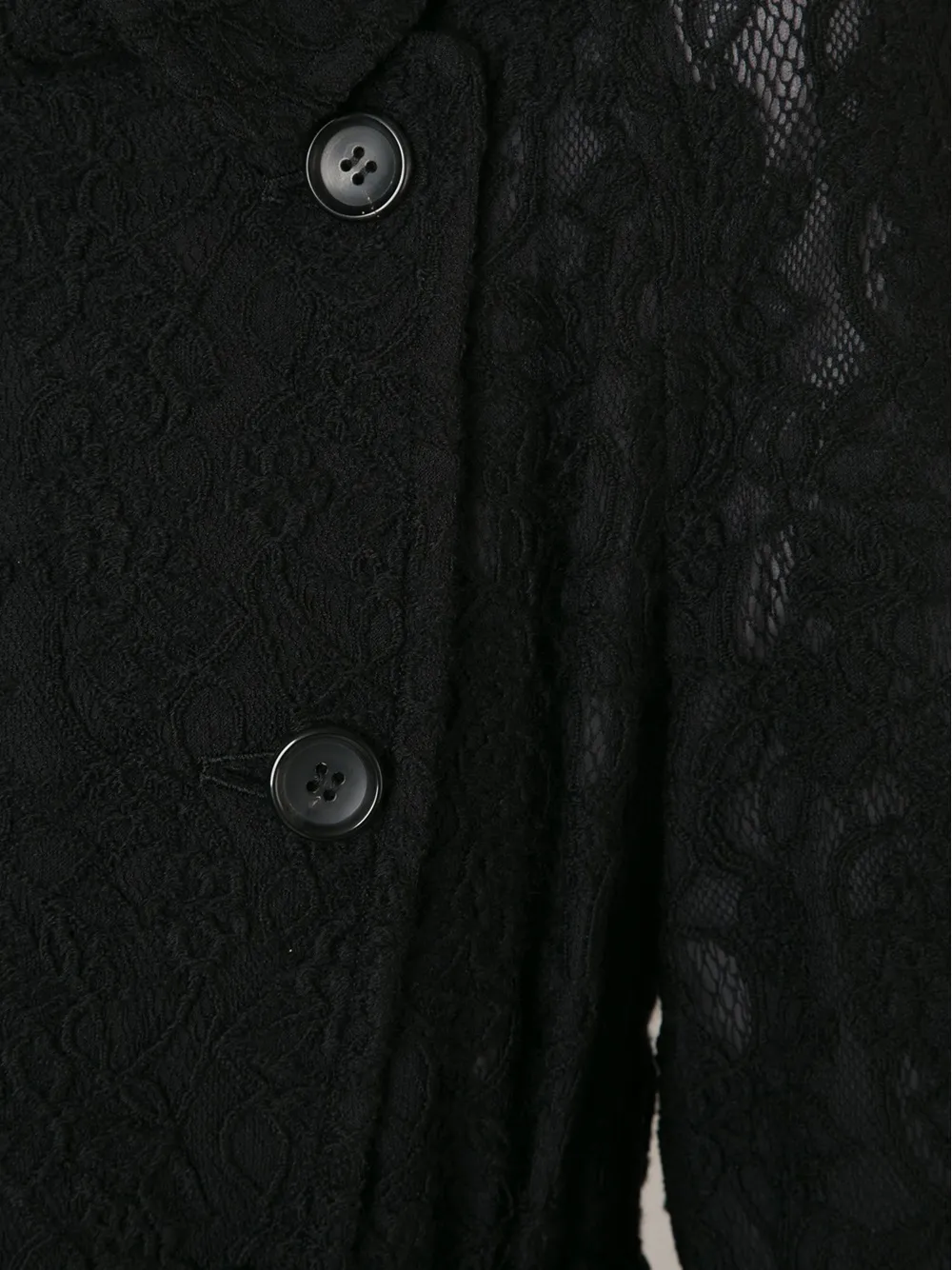 Comme Des Garçons Lace Trench Coat In Black