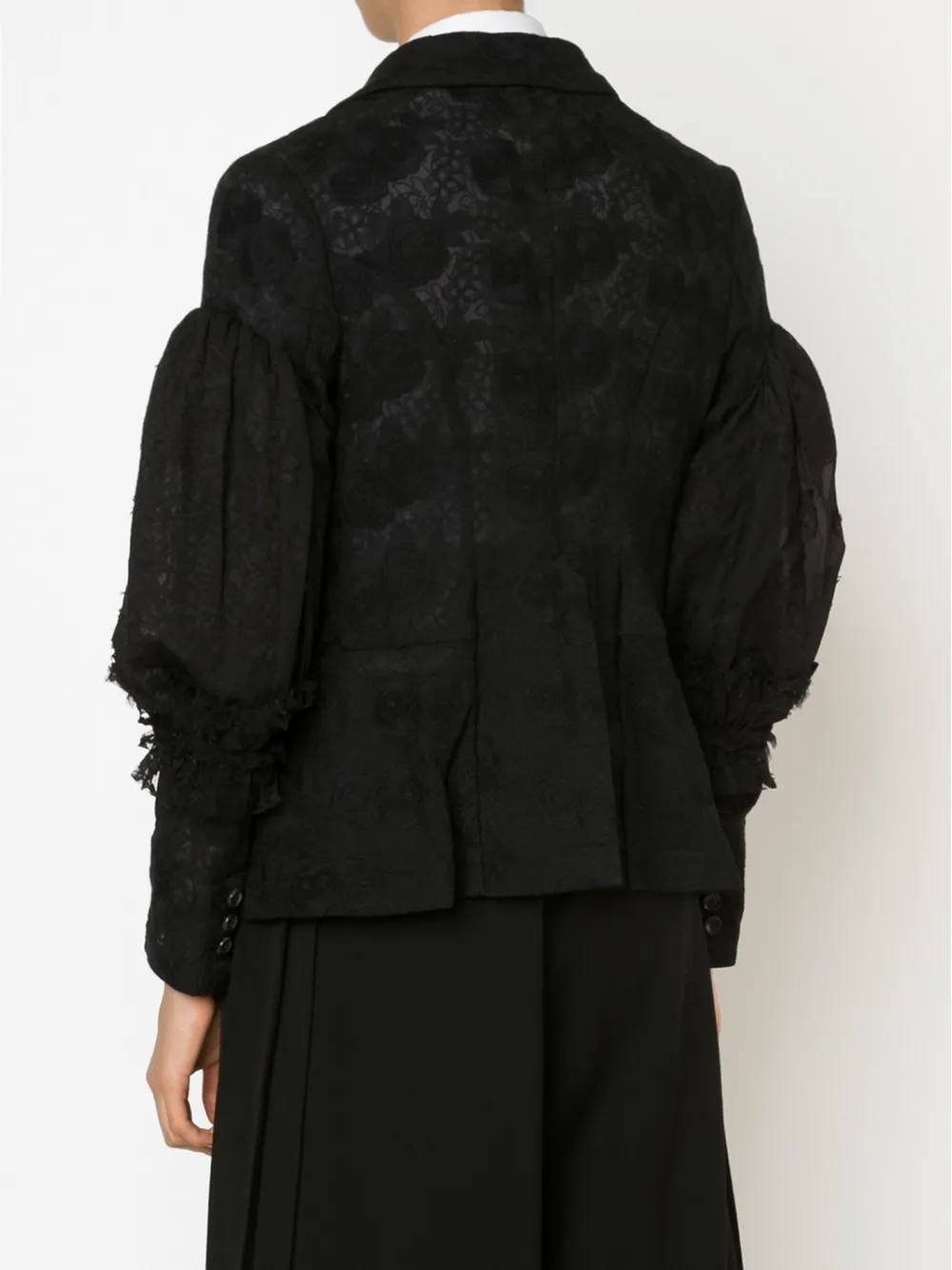Comme Des Garçons Puff Sleeve Lace Jacket In Multi