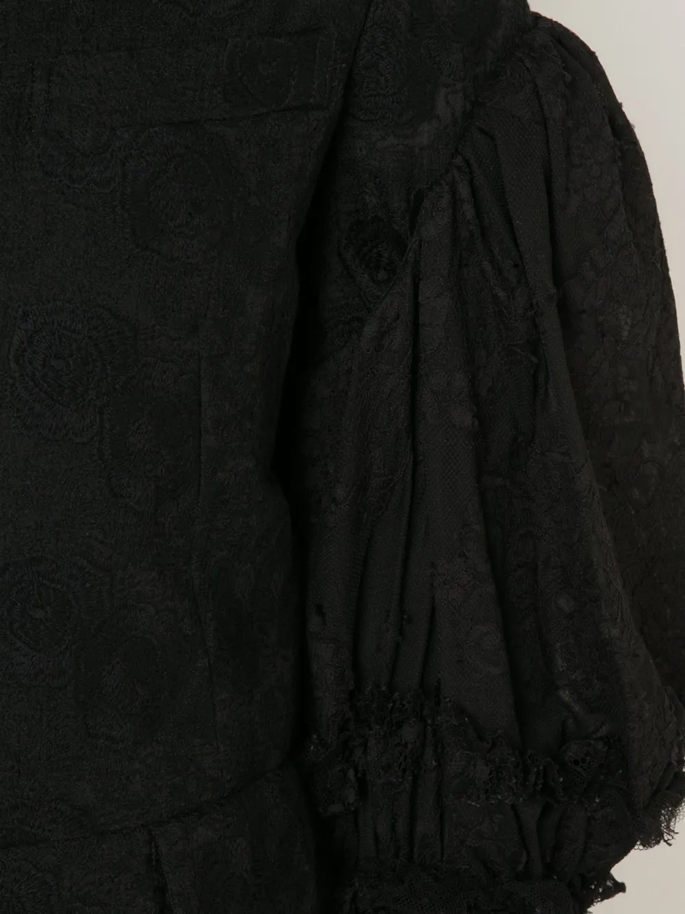 Comme Des Garçons Puff Sleeve Lace Jacket In Multi