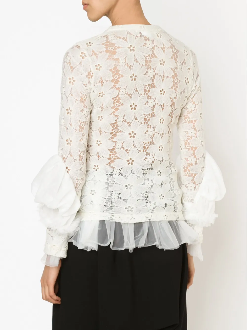 Comme Des Garçons floral lace blouse Wit