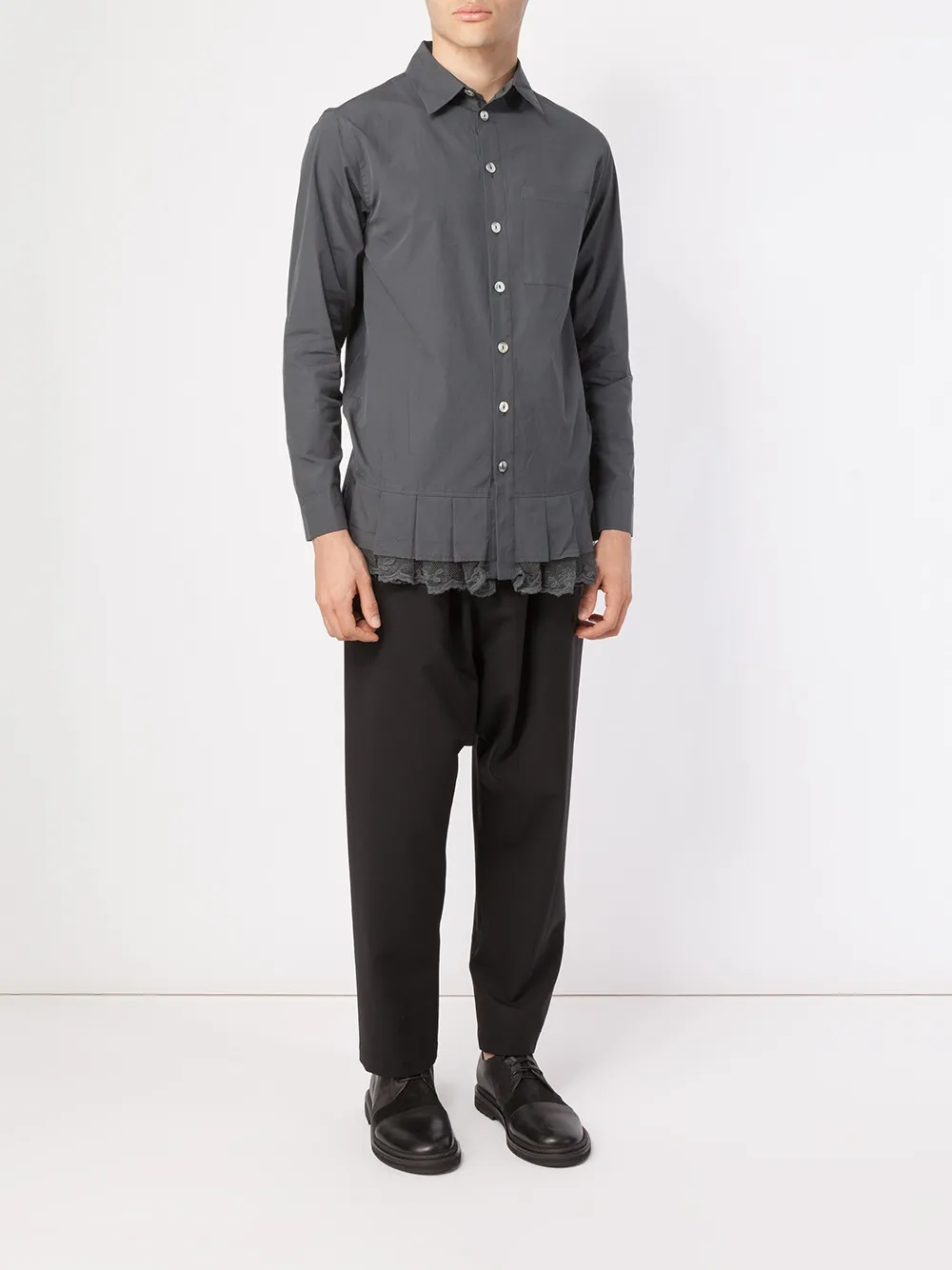 By Walid pleated hem shirt - Grijs
