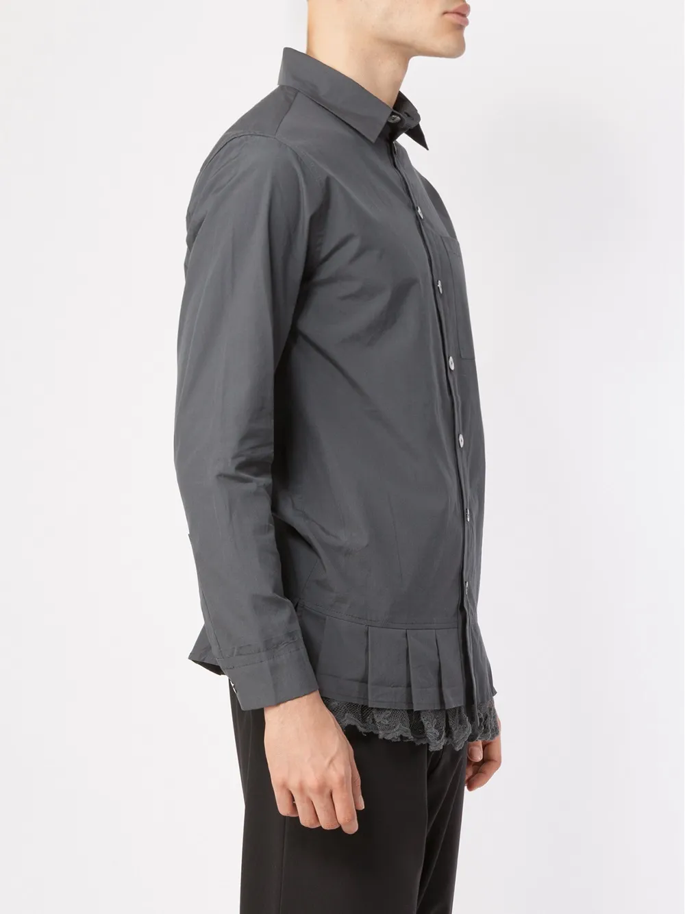 By Walid pleated hem shirt Grijs
