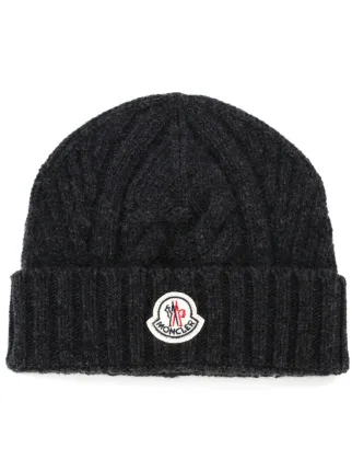 moncler cable knit beanie grey moncler cable knit beanie grey