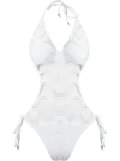 Amir Slama cut out pattern swimsuit - White