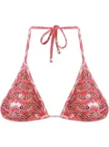 Amir Slama printed triangle bikini top - Pink