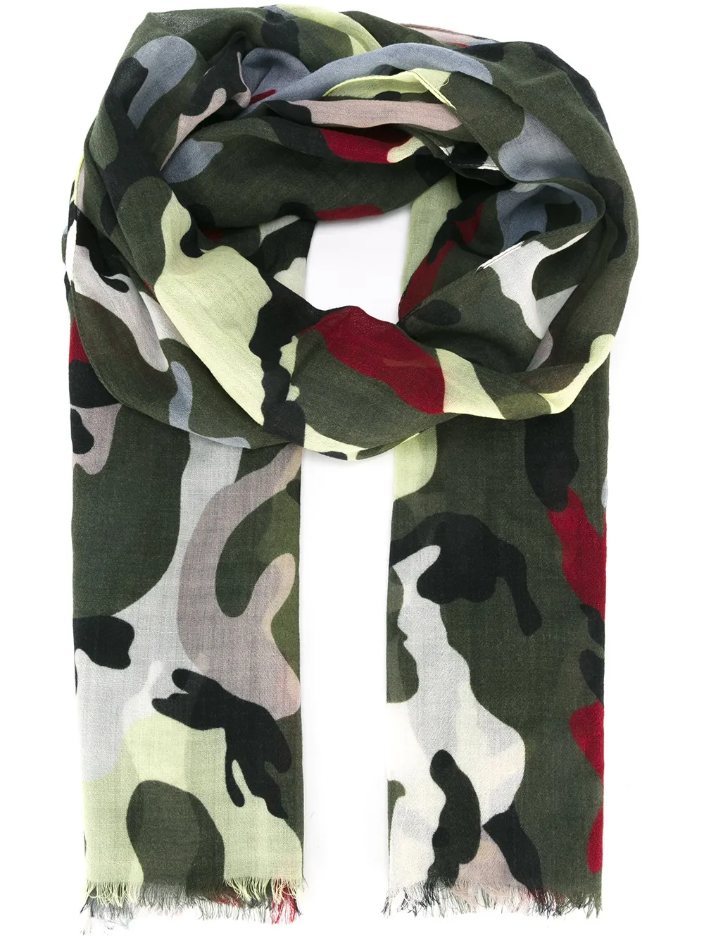 Valentino Garavani camouflage scarf Groen