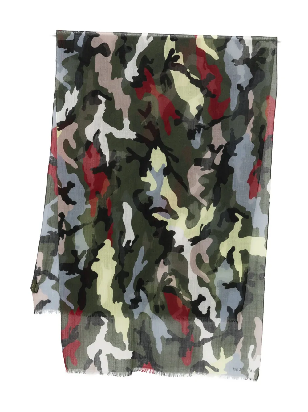Valentino Garavani 迷彩柄 スカーフ - グリーン