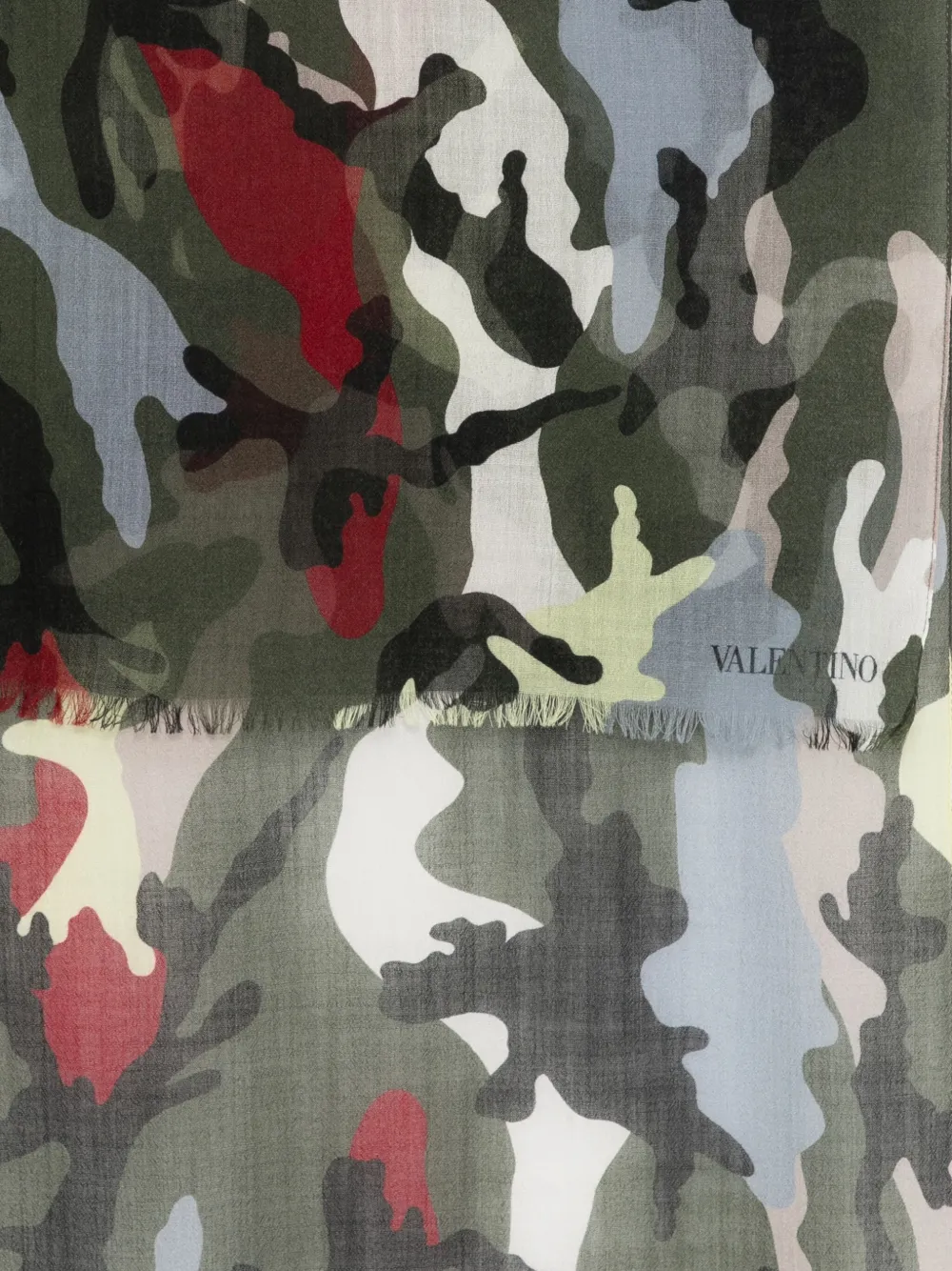Valentino Garavani camouflage scarf Groen