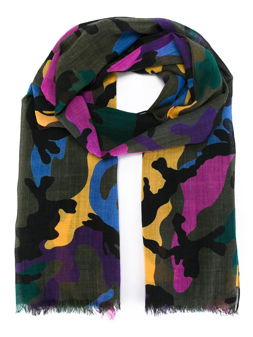 Valentino Garavani camouflage scarf Groen