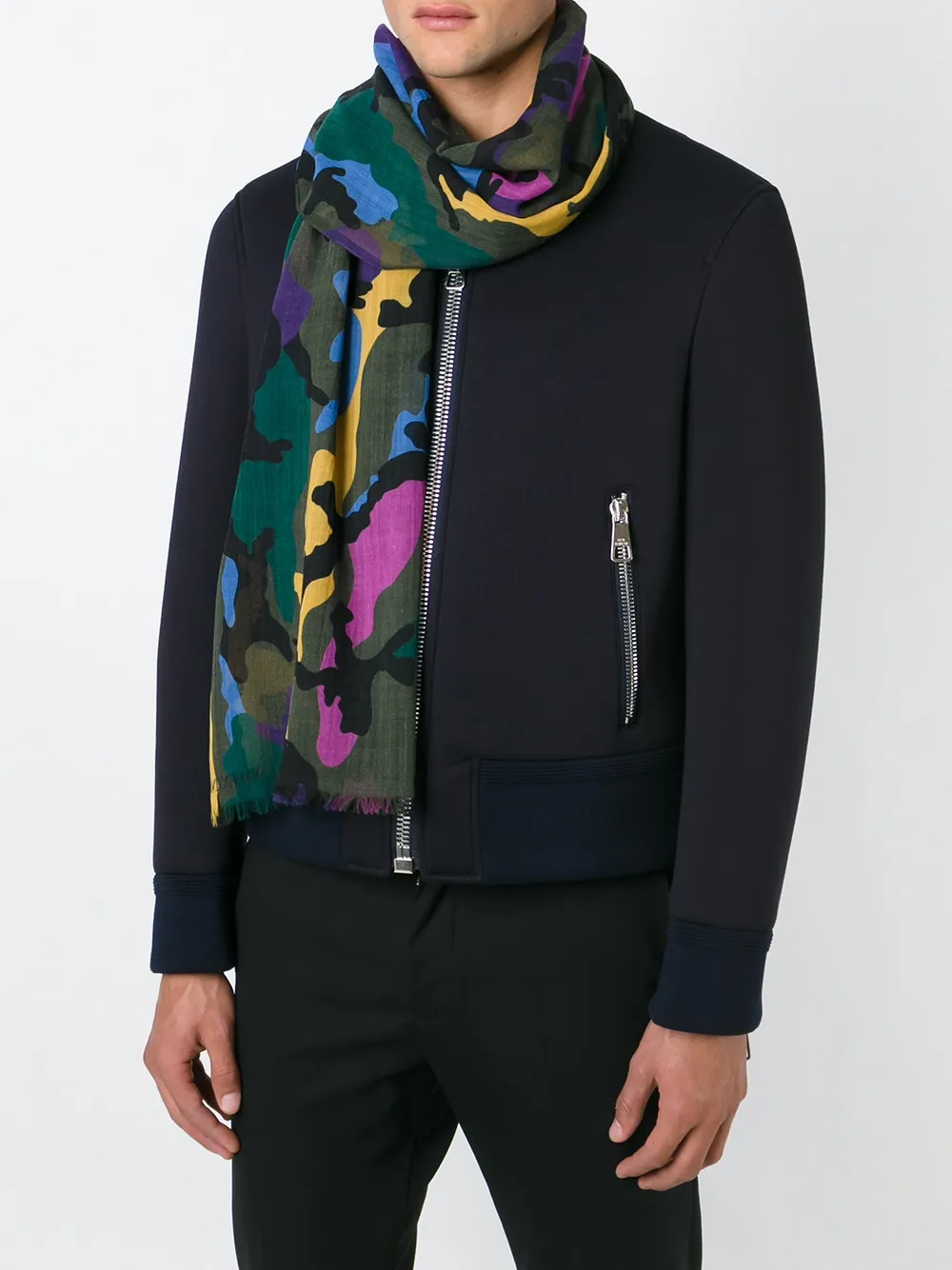 Valentino Garavani camouflage scarf Groen