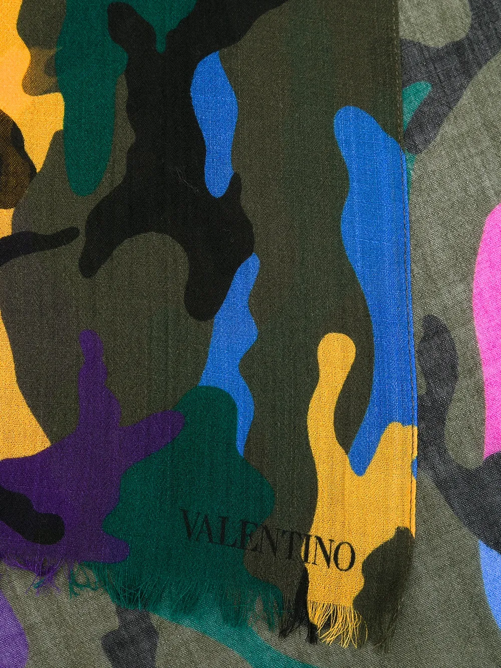 Valentino Garavani camouflage scarf Groen